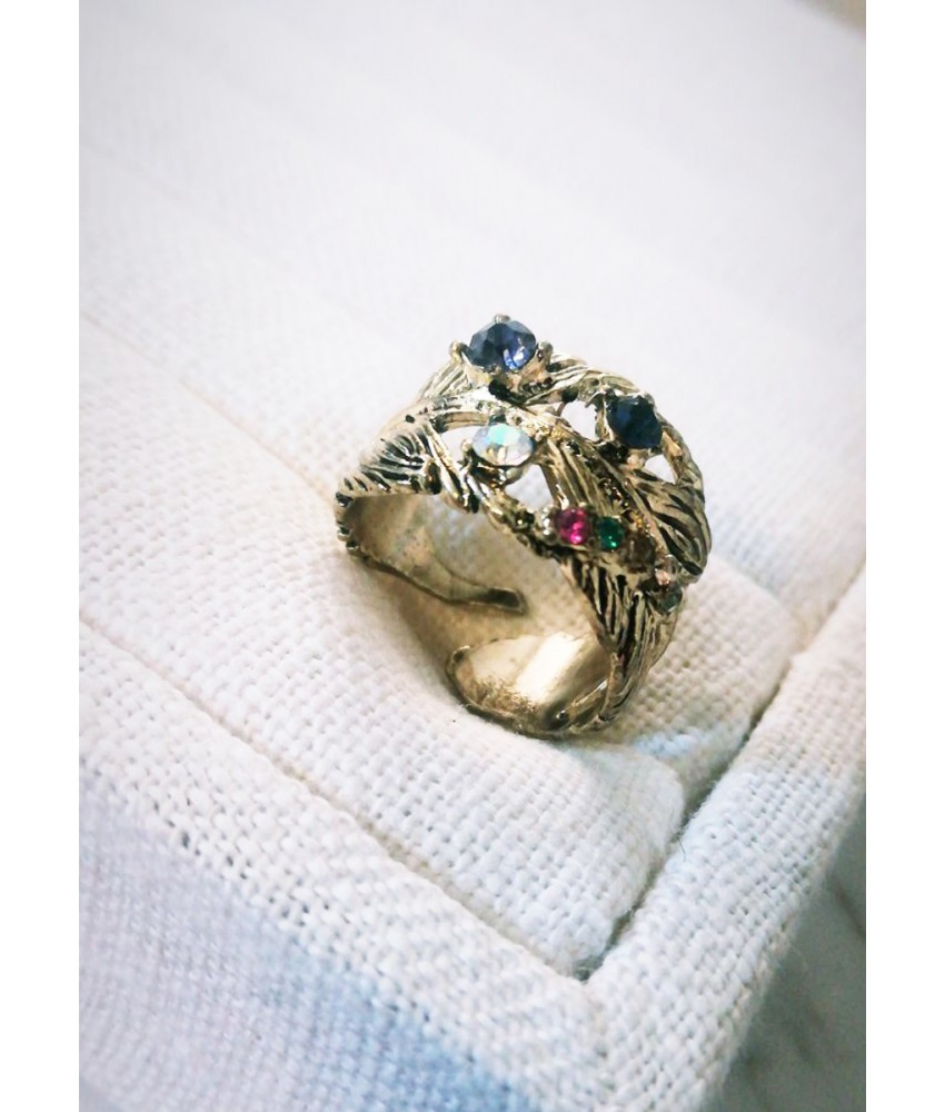 Studded Leaf Ring