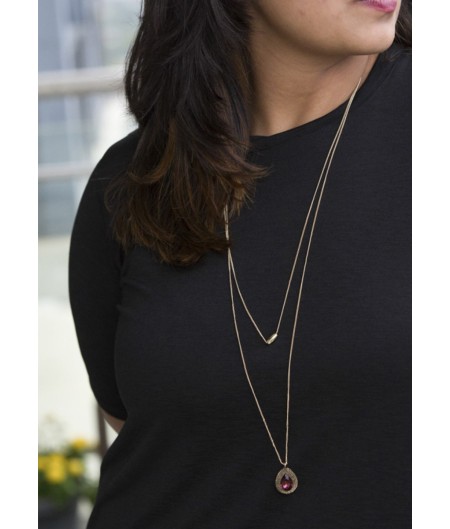 White Antique Teardrop Long Chain
