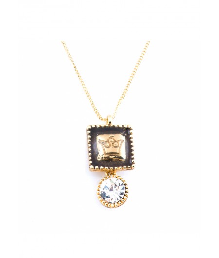 White Swarovski Square Layered Chain