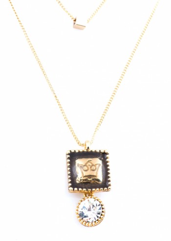 White Swarovski Square Layered Chain