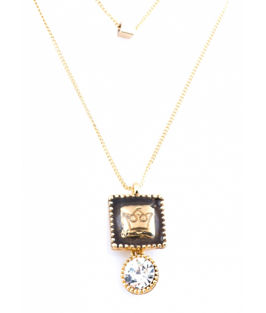 White Swarovski Square Layered Chain