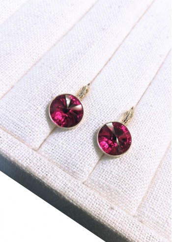 Wine Gold Hoops (swarovski)