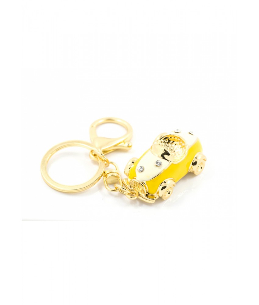 Yellow Vintage Car Keychain